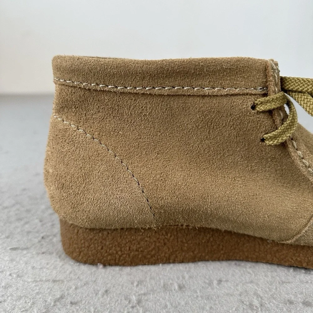 Clarks Wallabee Shacre Ankle Boot Dark Sand Suede Leather Men's Size 8.5 Casual